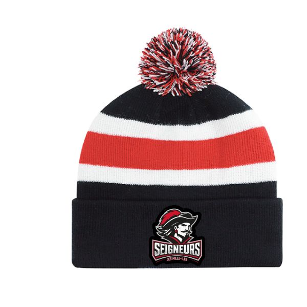 Image de Tuque à pompon noire/rouge/blanc - 9S243M